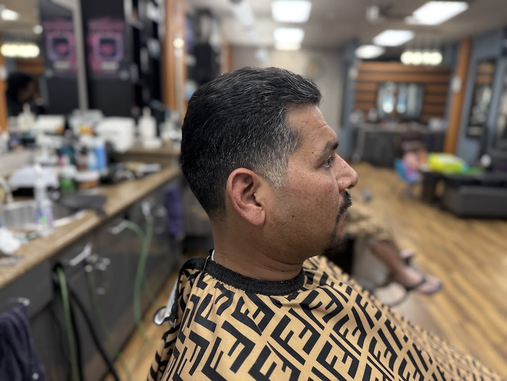 Salt and pepper classic taper haircut at Twins Barber Shop Phoenix AZ